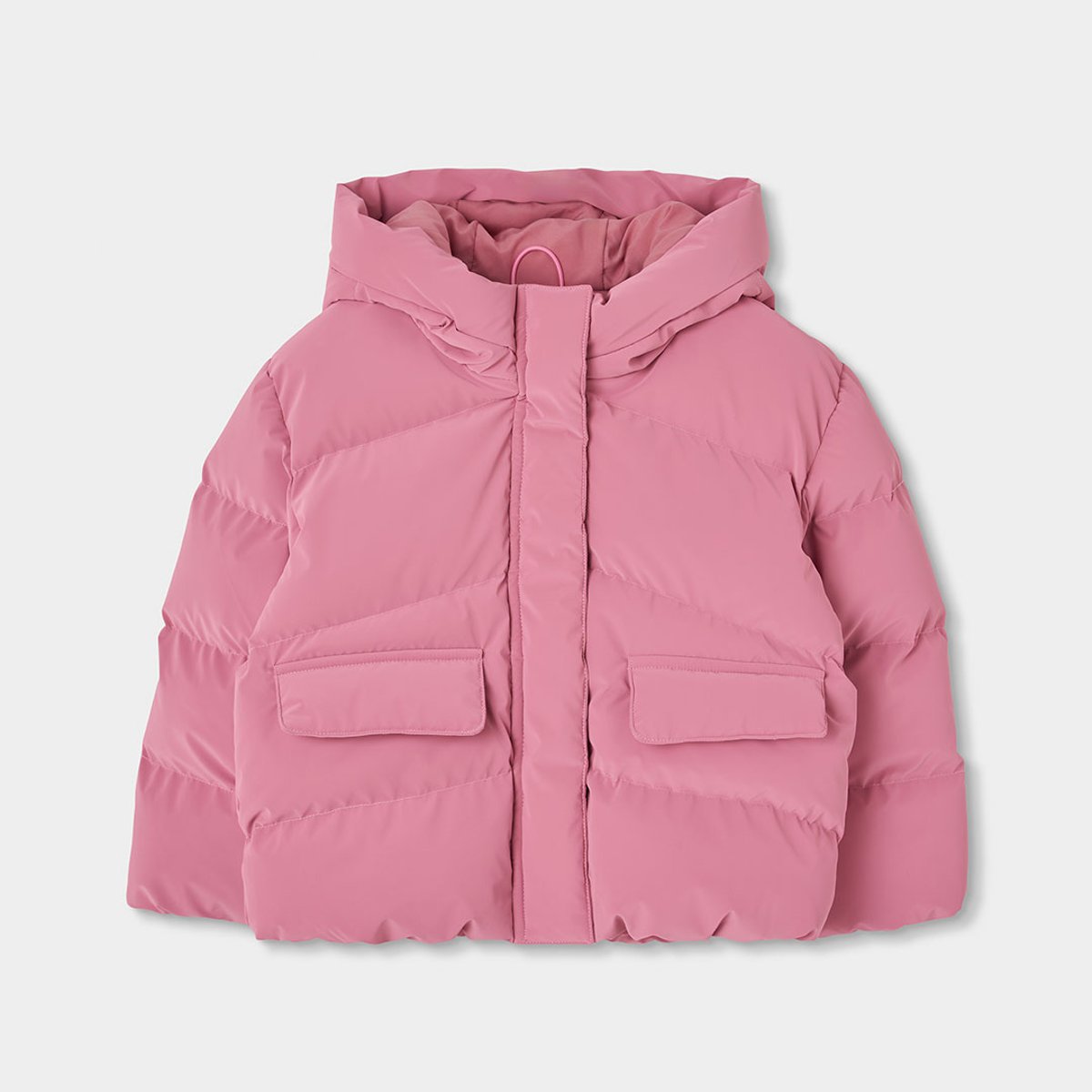Parka fille en tissu technique à capuche bleu, BOBOLI