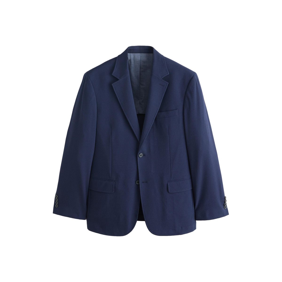 Veste de costume en seersucker texturé bleu marine, NEXT