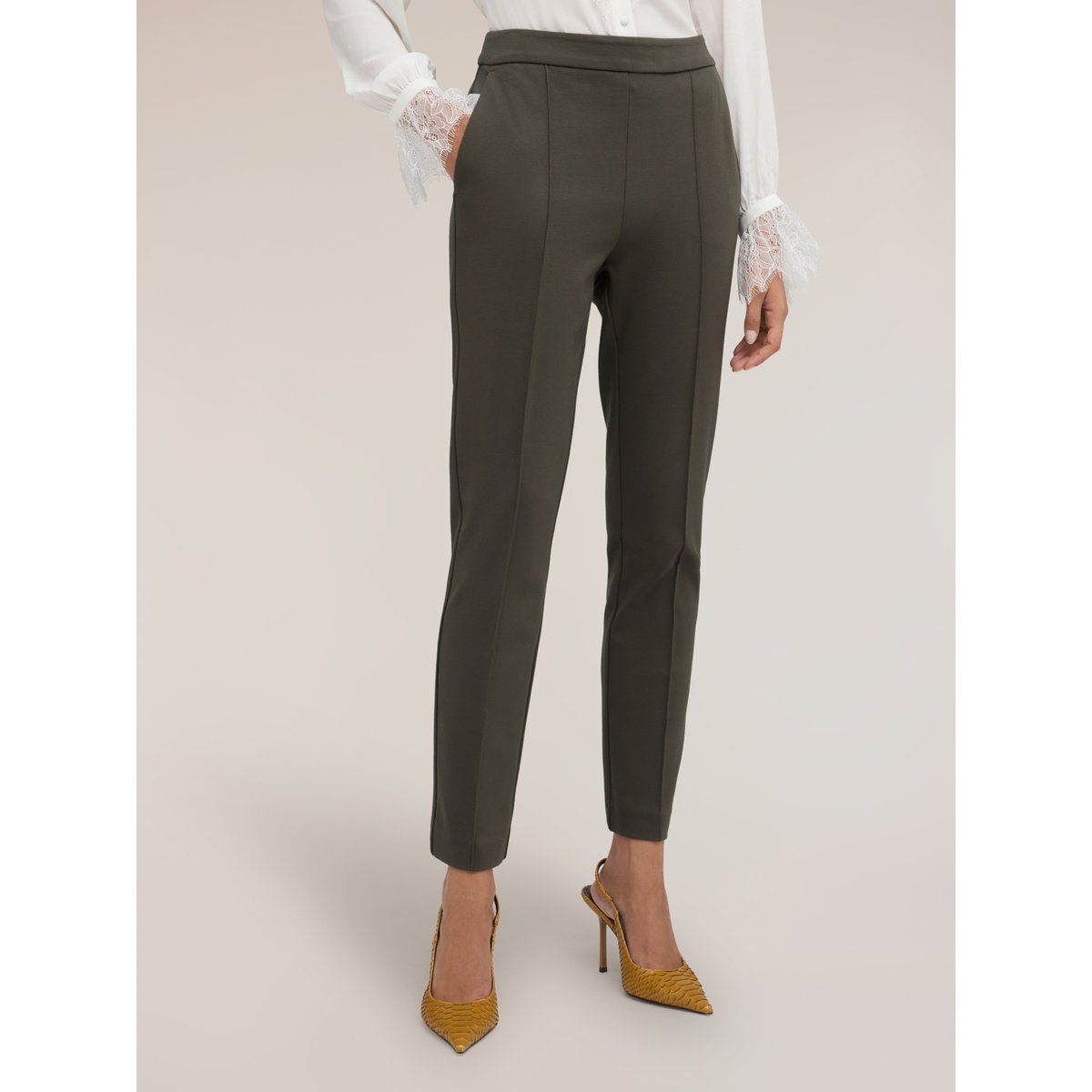 Pantalon slim fit verde militare, MOTIVI