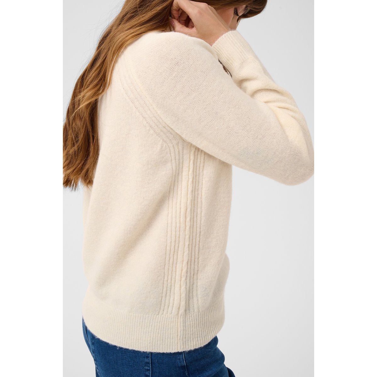 Pullover tricoté blanc chalk cc., KAFFE