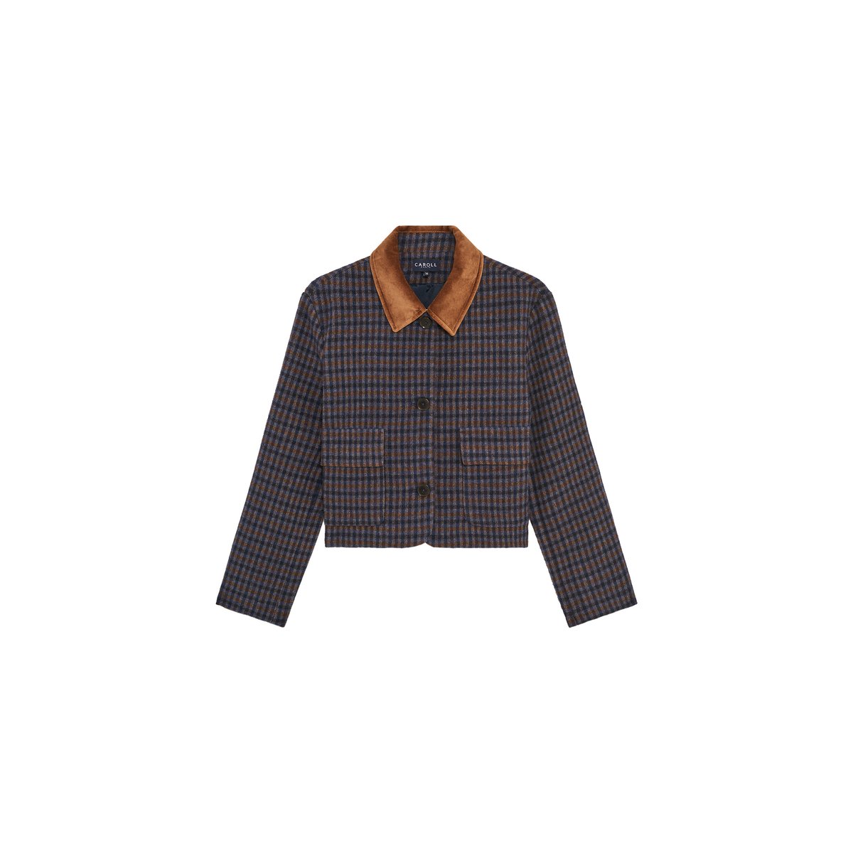 Manteau court structuré GTINA bleu marine, CAROLL