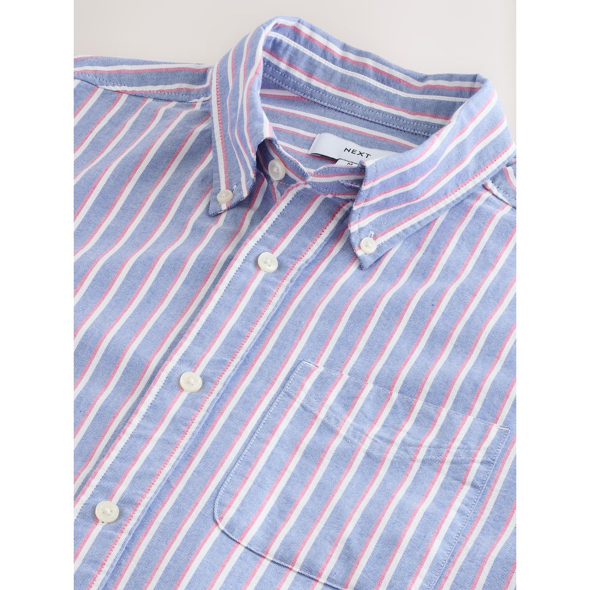 Chemise oxford manches longues à rayure bleu, NEXT