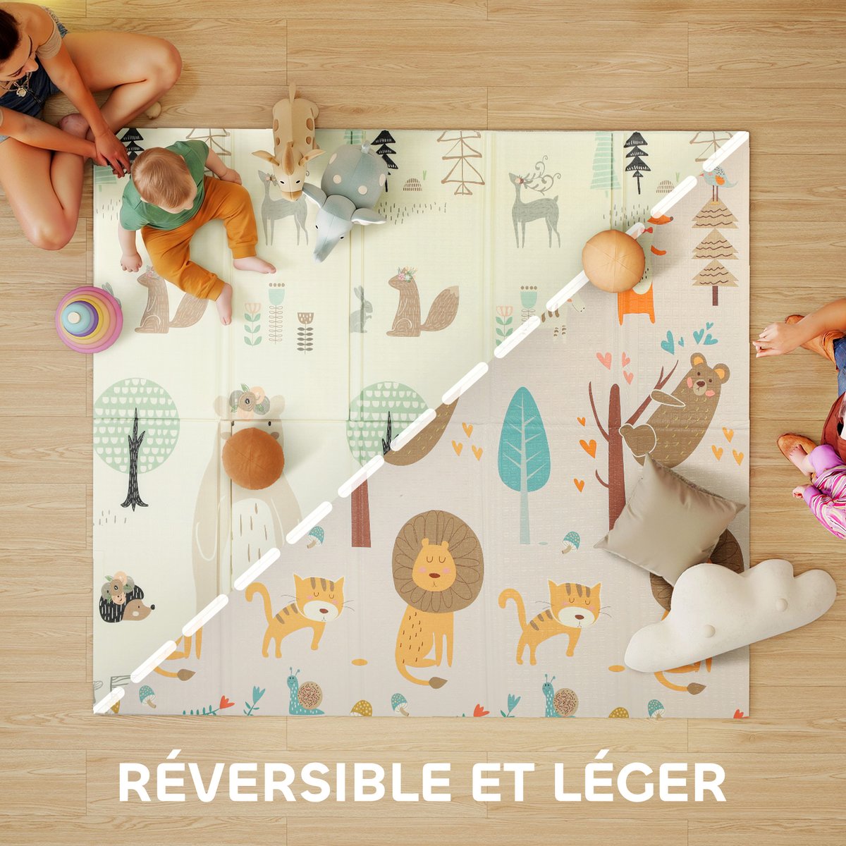 Tapis de jeu pour enfants XPE Multicolore multicolore, AIYAPLAY