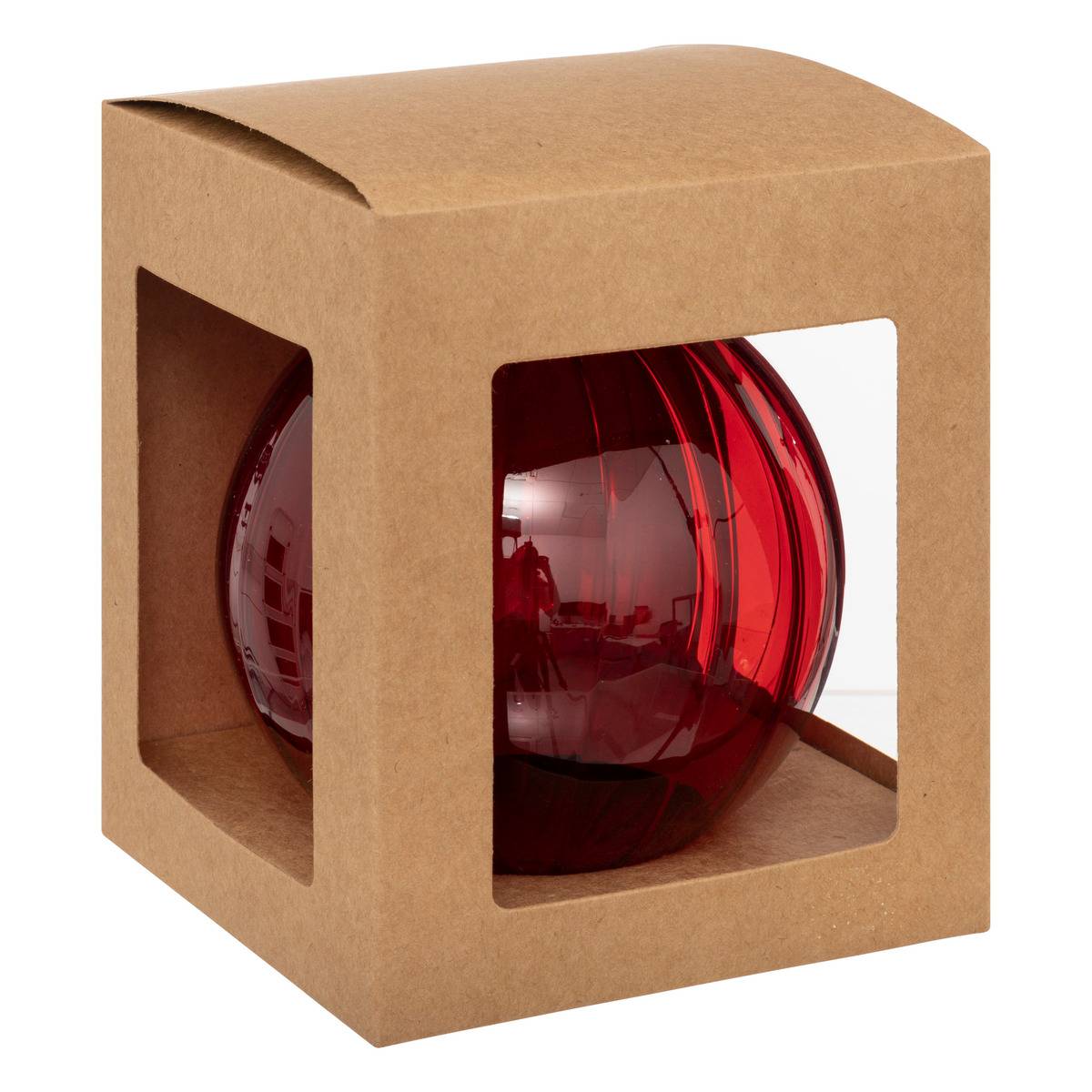 Boule de Noël "Soir de Noël" rouge en verre D14cm rouge, FEERIC LIGHTS & CHRISTMAS