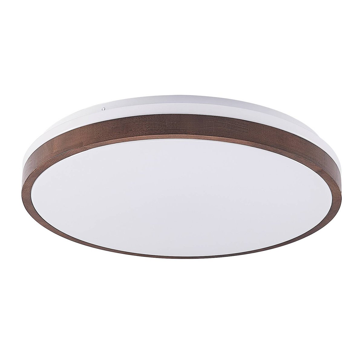 Plafonnier en bois moderneLED, Hudsona blanc, bois foncé, LINDBY