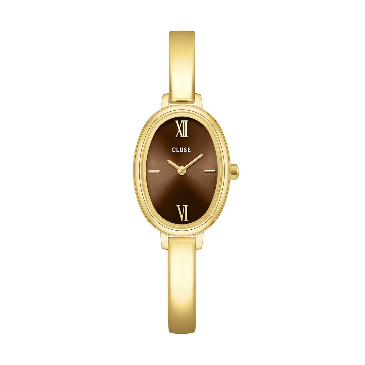 Montre Analogique L'OVALE doré marron foncé doré, CLUSE
