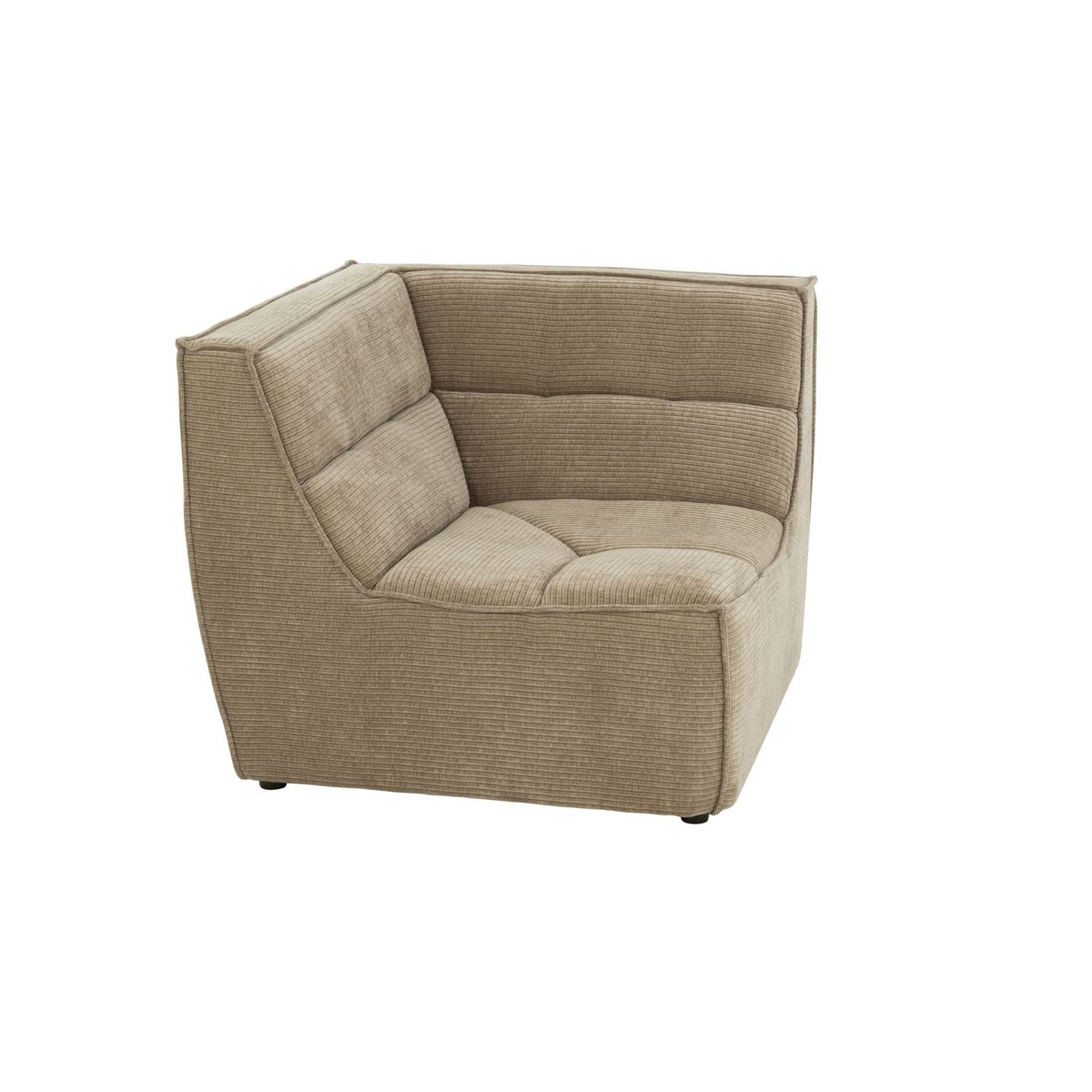 Fauteuil chauffeuse d'angle lounge en velours côtelé - LORENZO taupe, HELLIN, DEPUIS 1862