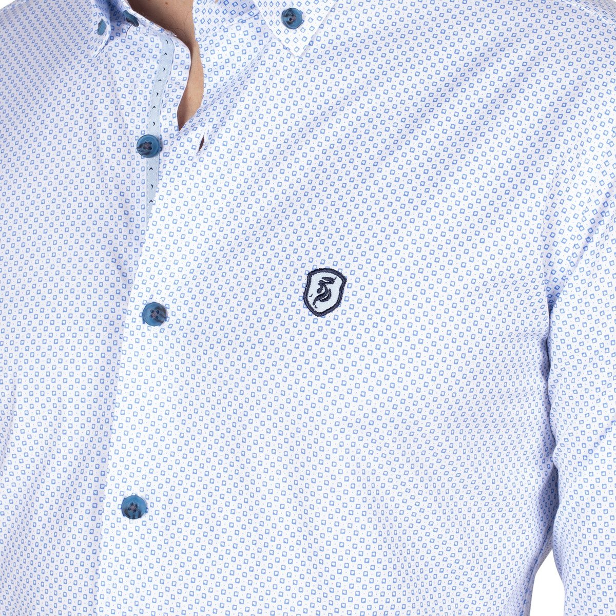 Chemise liberty coq écusson blanc, SHILTON
