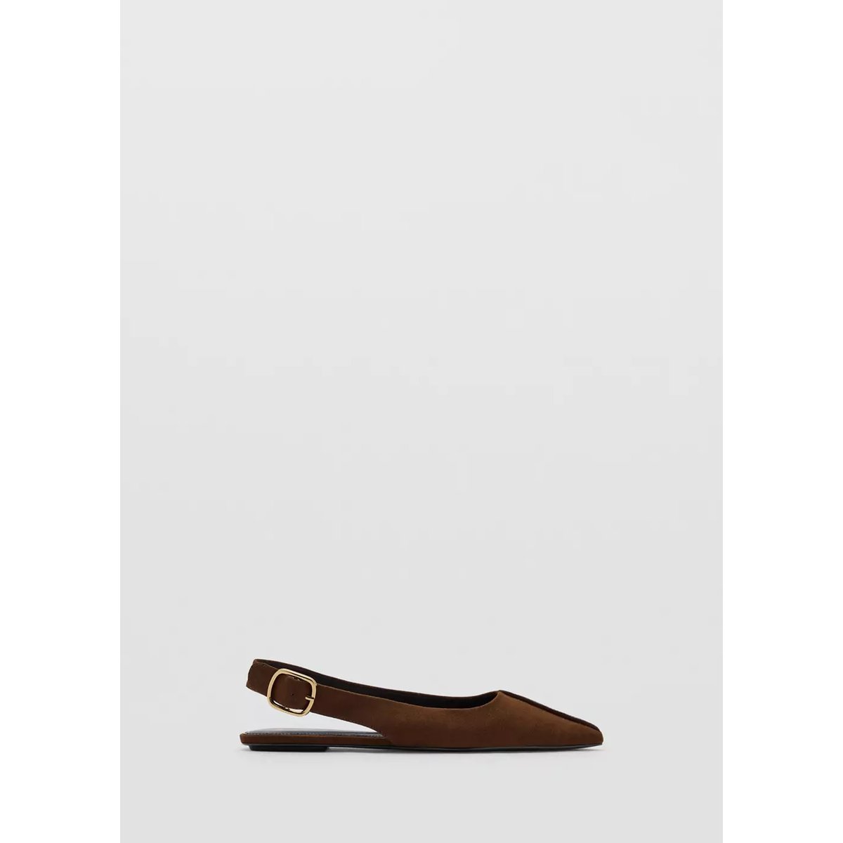 Chaussures plates bout pointu chocolat, MANGO