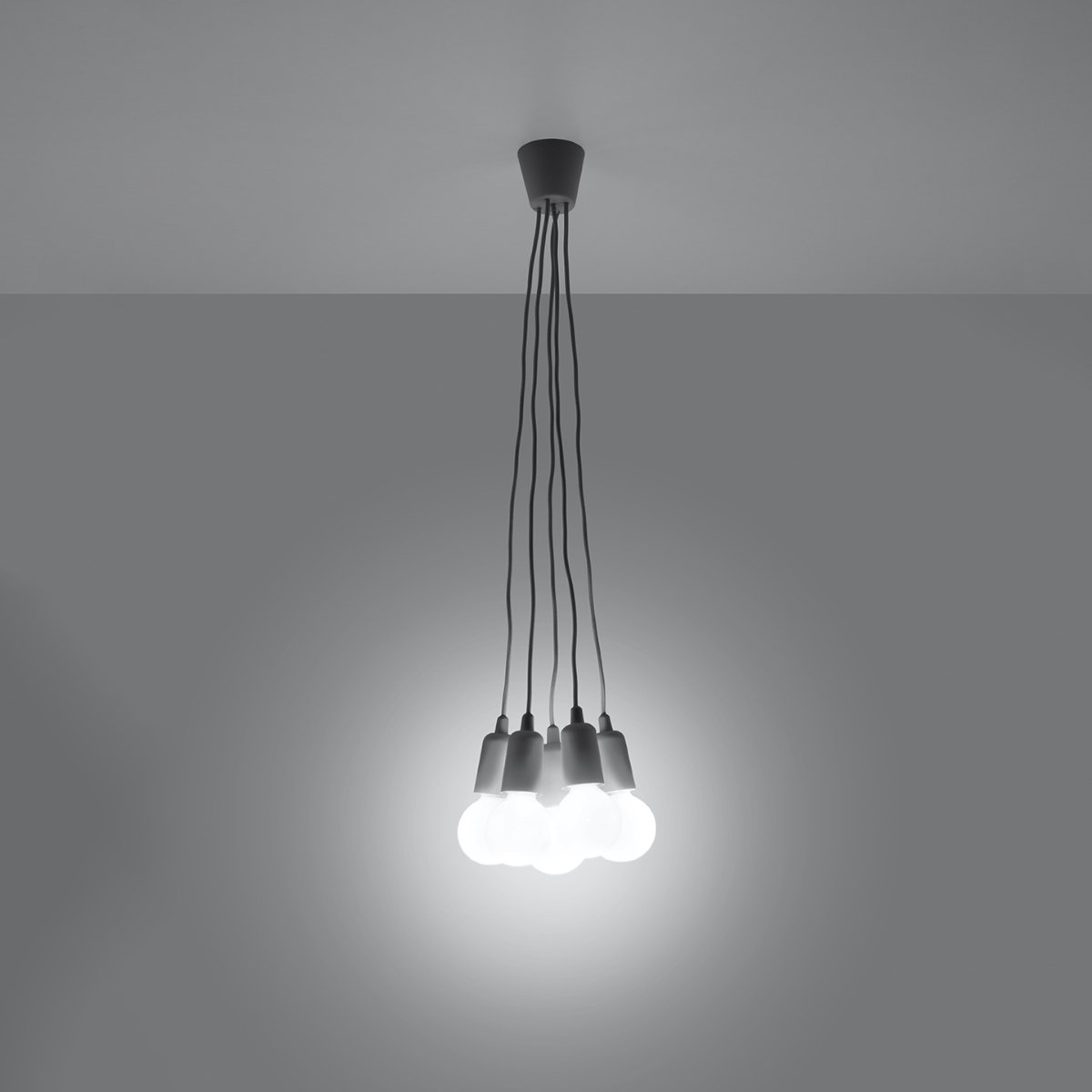 Suspension PVC Gris E27 5 Diego gris, EDEN