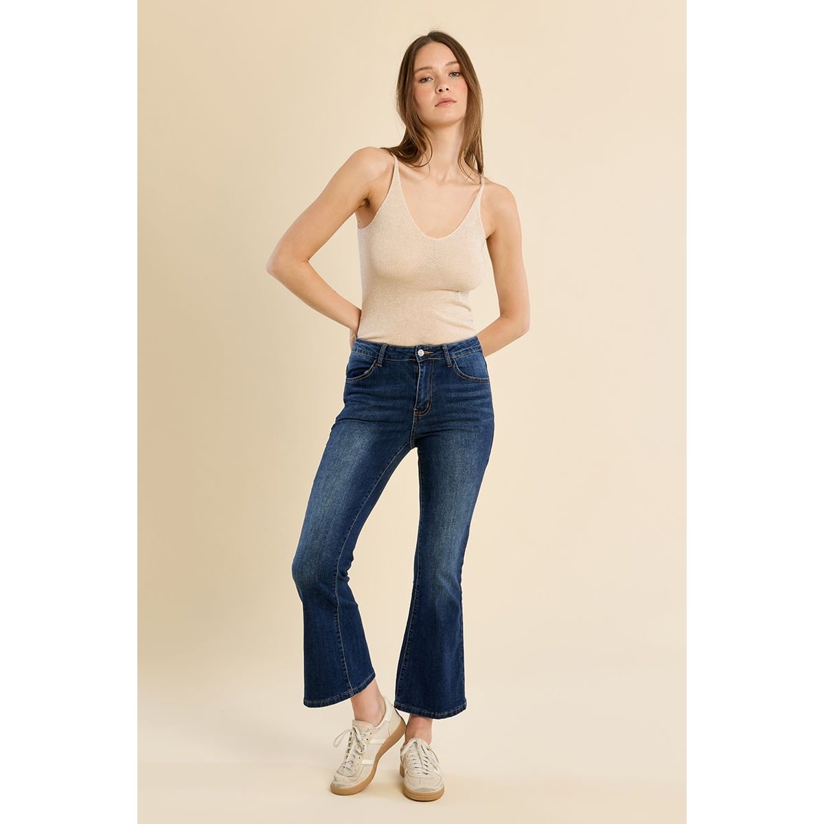 Jean flare longueur 7/8 brut denim, MOLLY BRACKEN