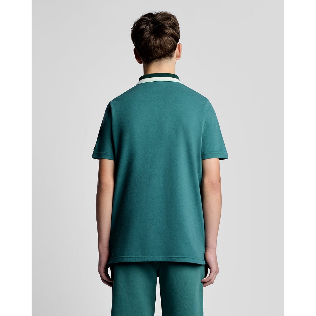 Polo à liserés contrastés logo vert everglade, LYLE & SCOTT