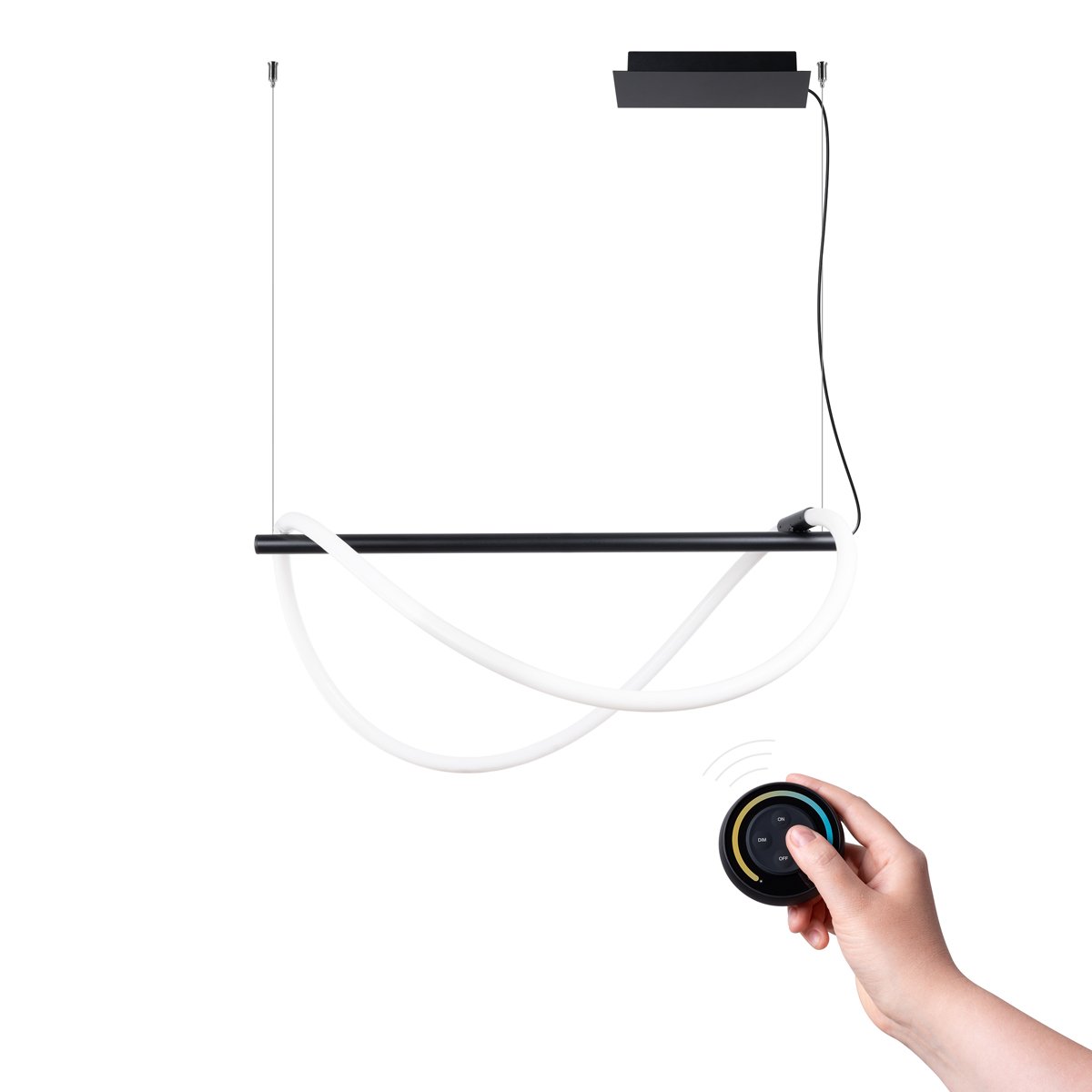 Suspension Aluminium Noir LED 1 Galakse noir, EDEN
