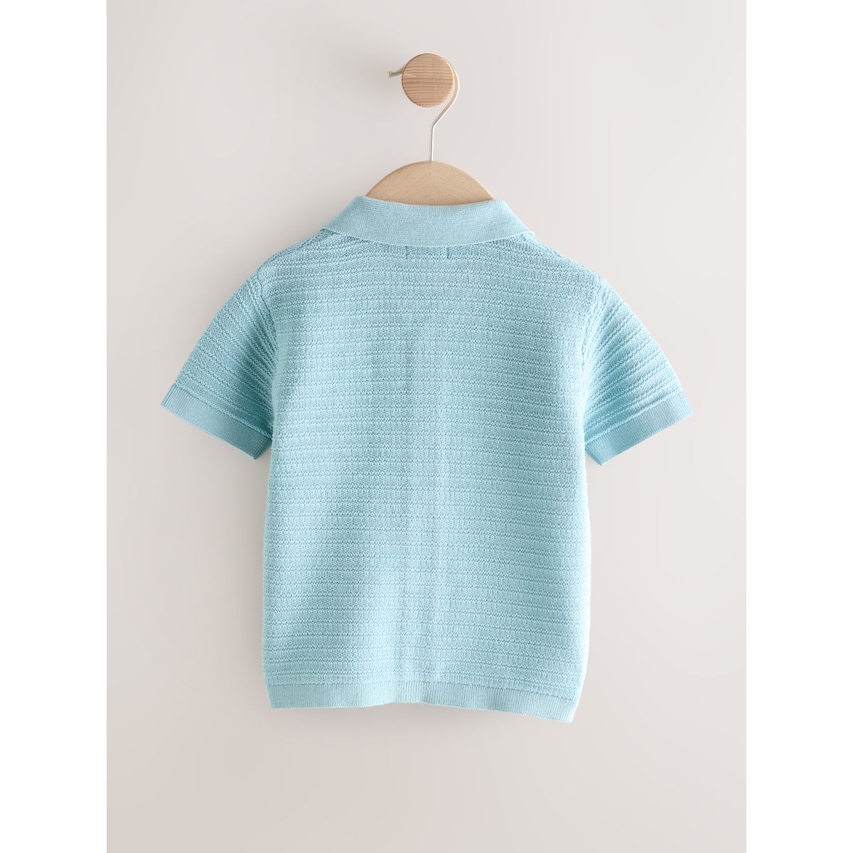 Polo en maille à manches courtes bleu, NEXT