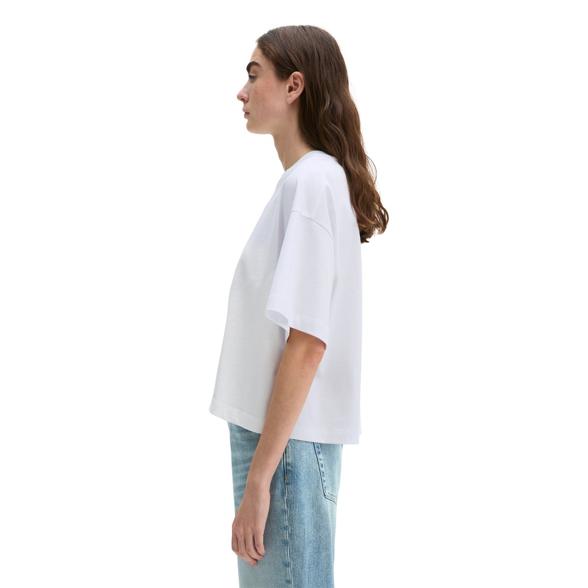 T-shirt relaxed en single jersey doux blanc, MARC O'POLO