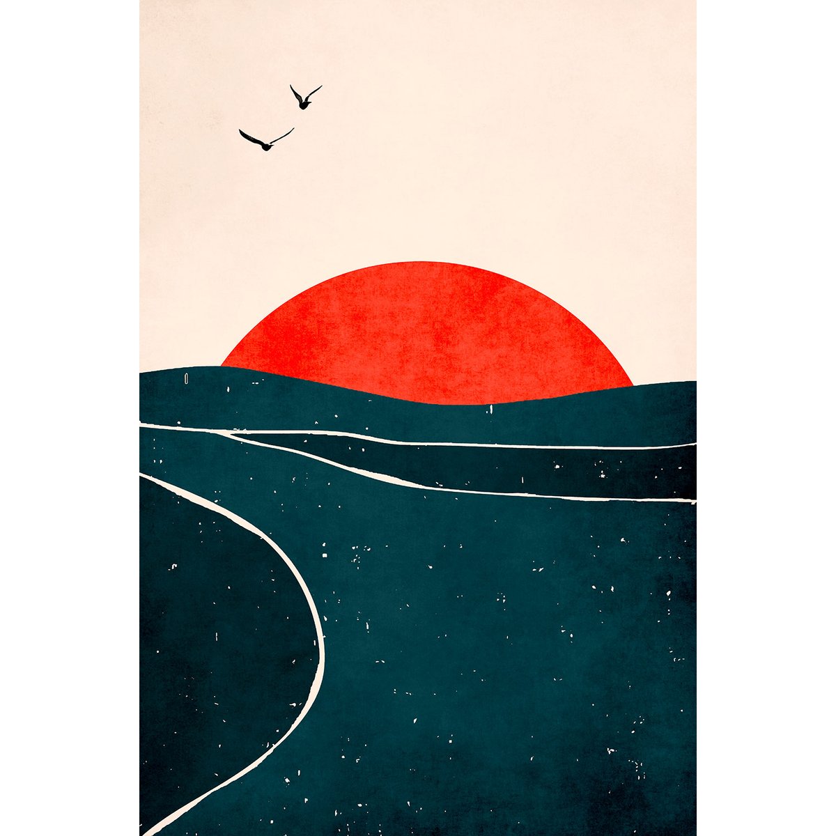 Tableau deco Brise au sunset tableau alu dibond, HEXOA