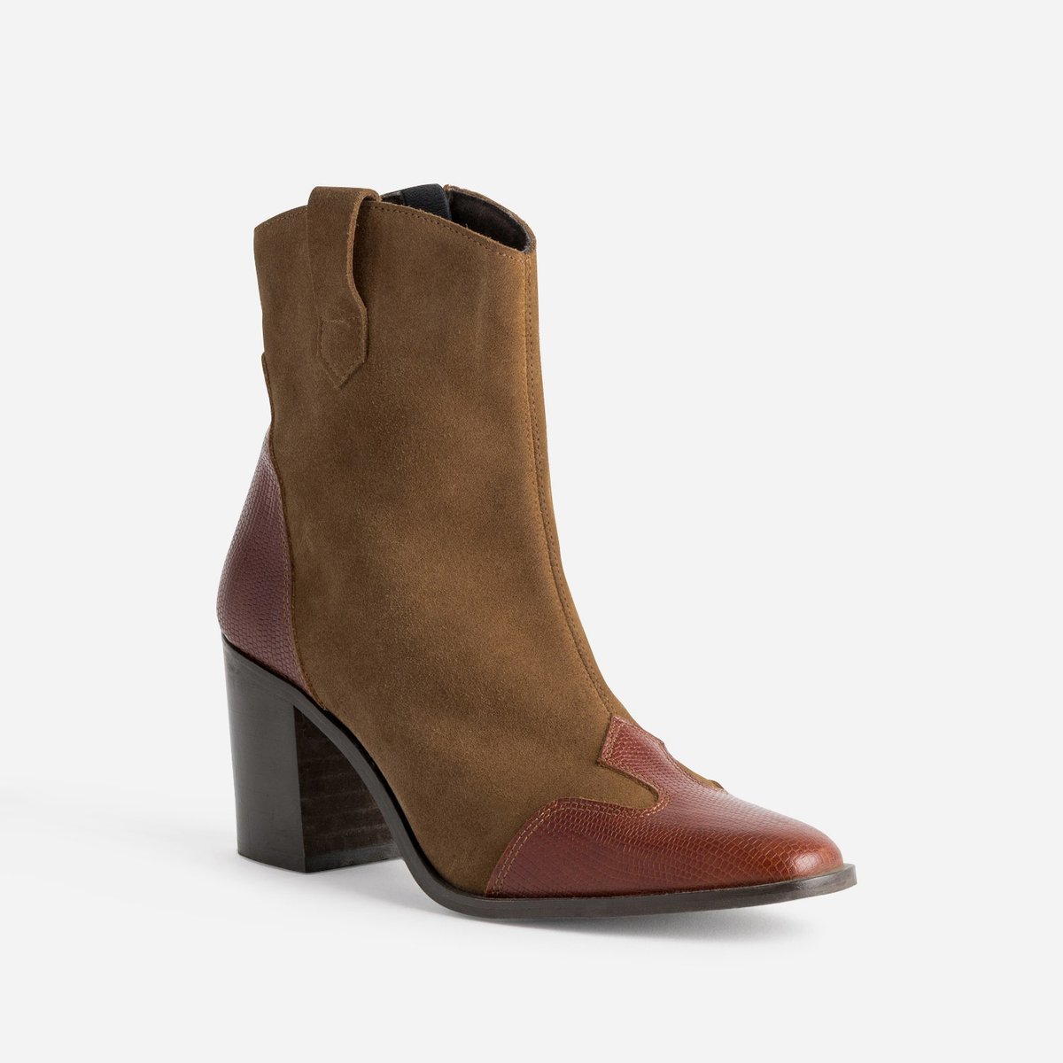 Boots À Talon en cuir NATASHA cognac, TEXTO