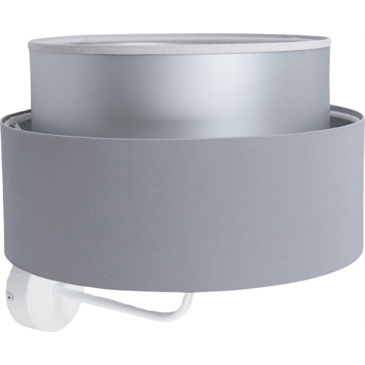 Applique murale en tissu, DUO ELLEGANT gris satin avec intérieur argenté, BPS KONCEPT