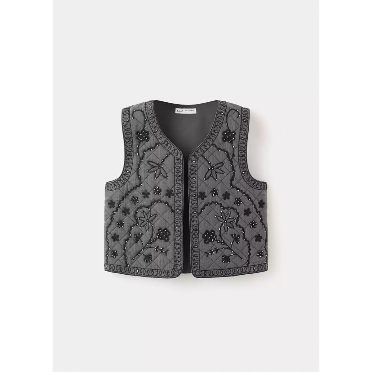 Gilet détails brodés gris, MANGO KIDS