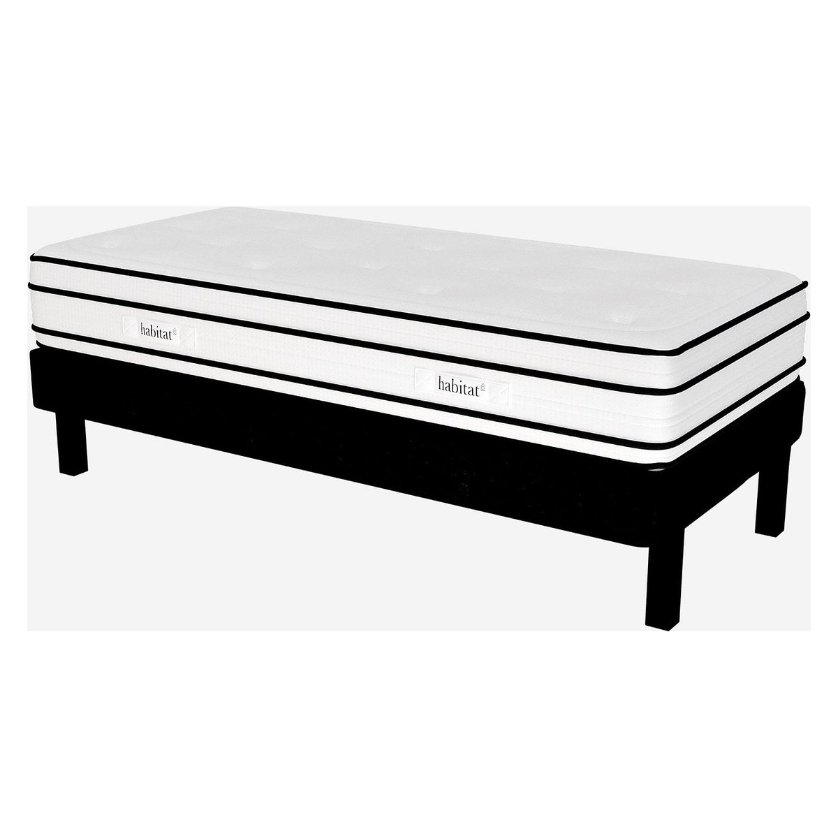 Matelas hybride ressorts ensachés et mousse en mémoire de forme DREAM HYBRIDE blanc, HABITAT