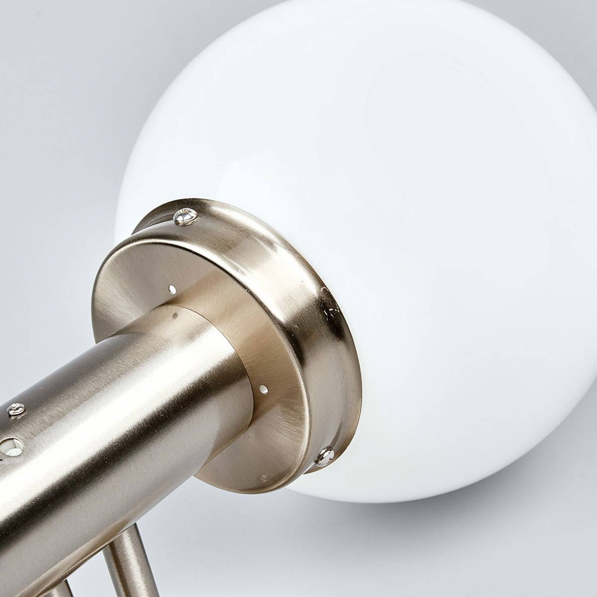 Applique extérieure en inox moderne, Nada acier inoxydable, blanc opale, LINDBY