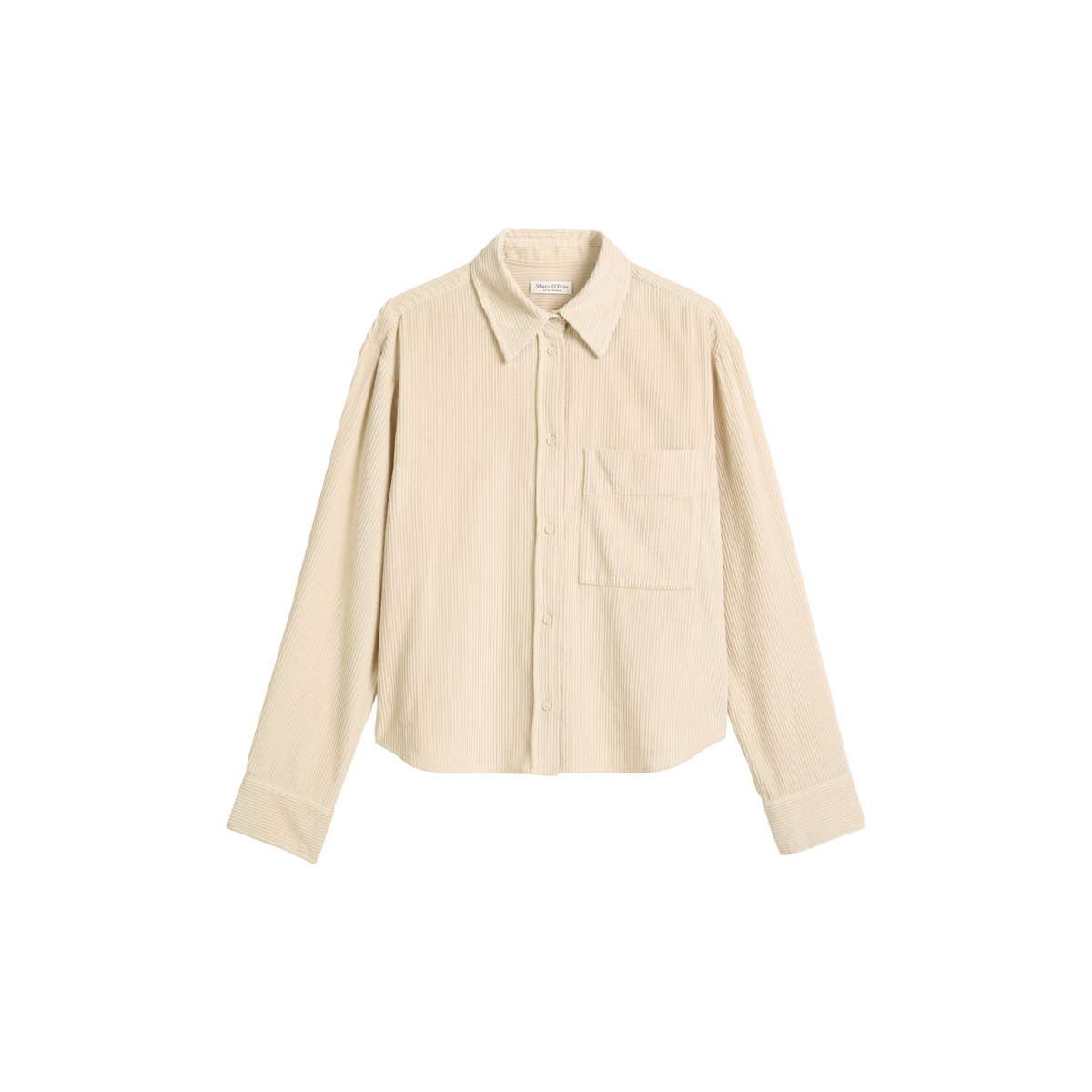 Blouse en velours côtelé fin relaxed en coton organique beige, MARC O'POLO