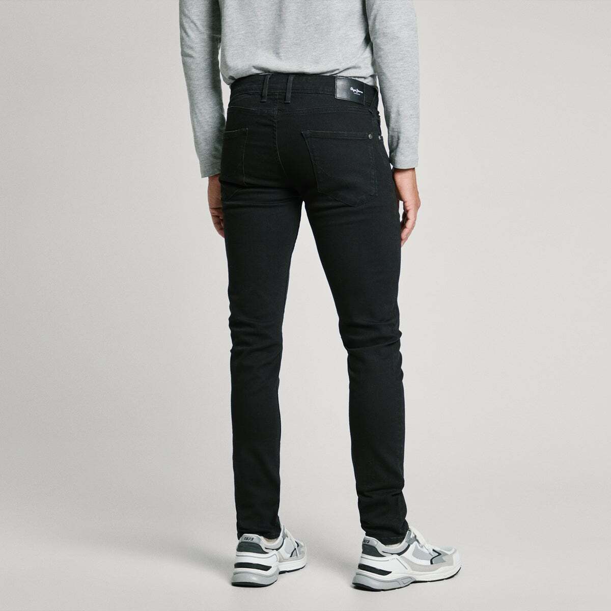 Jean Coupe Skinny, Taille Basse - Finsbury noir propre, PEPE JEANS