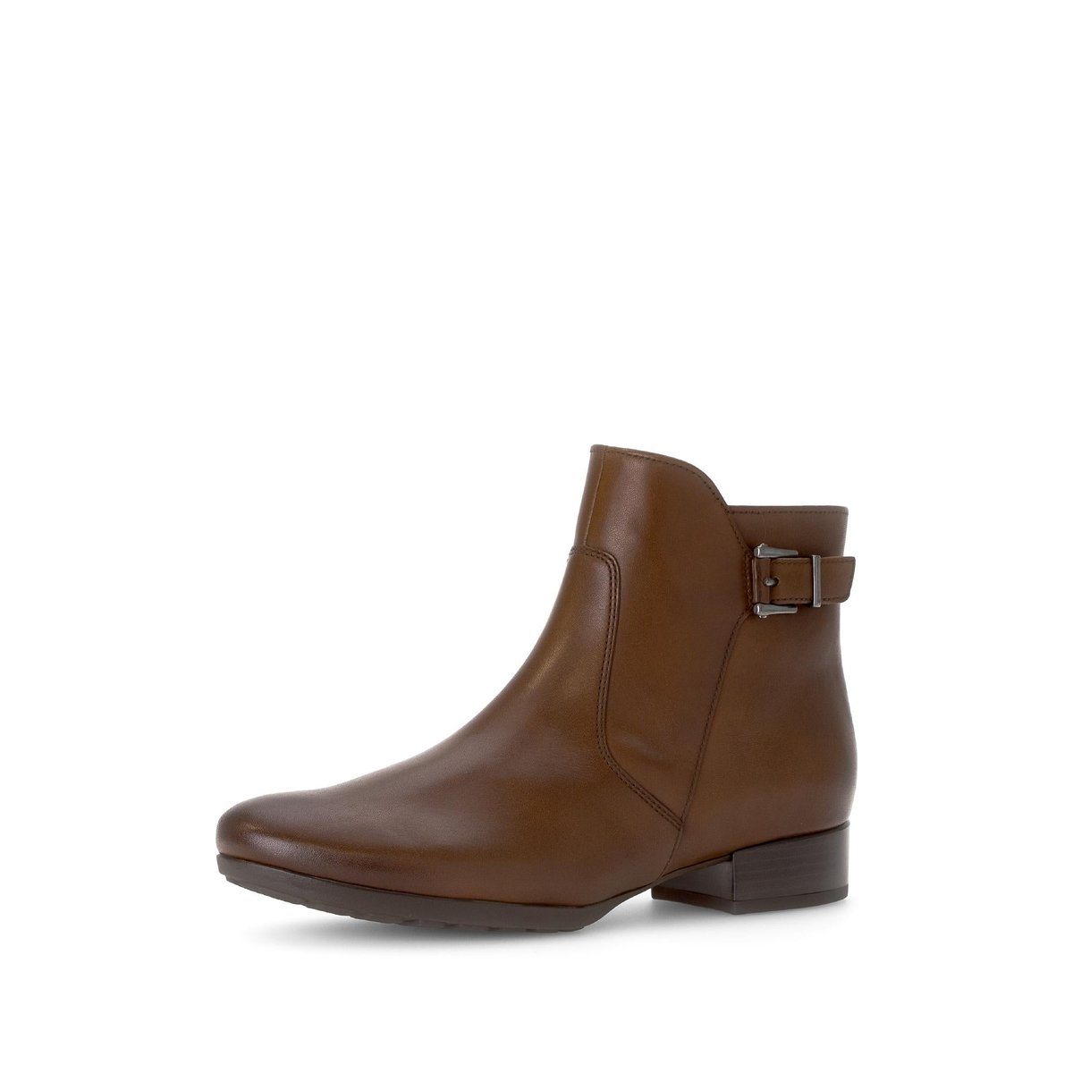 Bottines en cuir lisse à talon décroché marron, GABOR