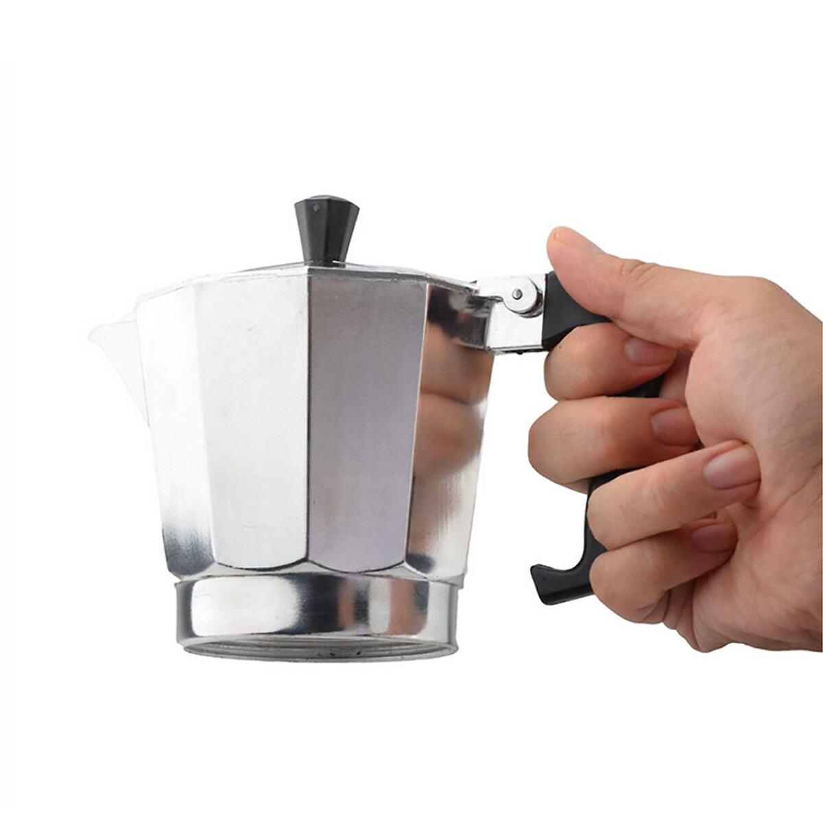 Cafeteira Moka Pot 12, HAEGER cinza-metal, HAEGER