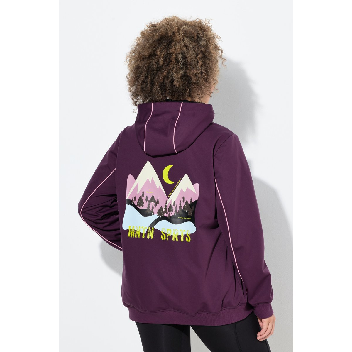 Veste technique softshell à capuche rouge raisin, ULLA POPKEN