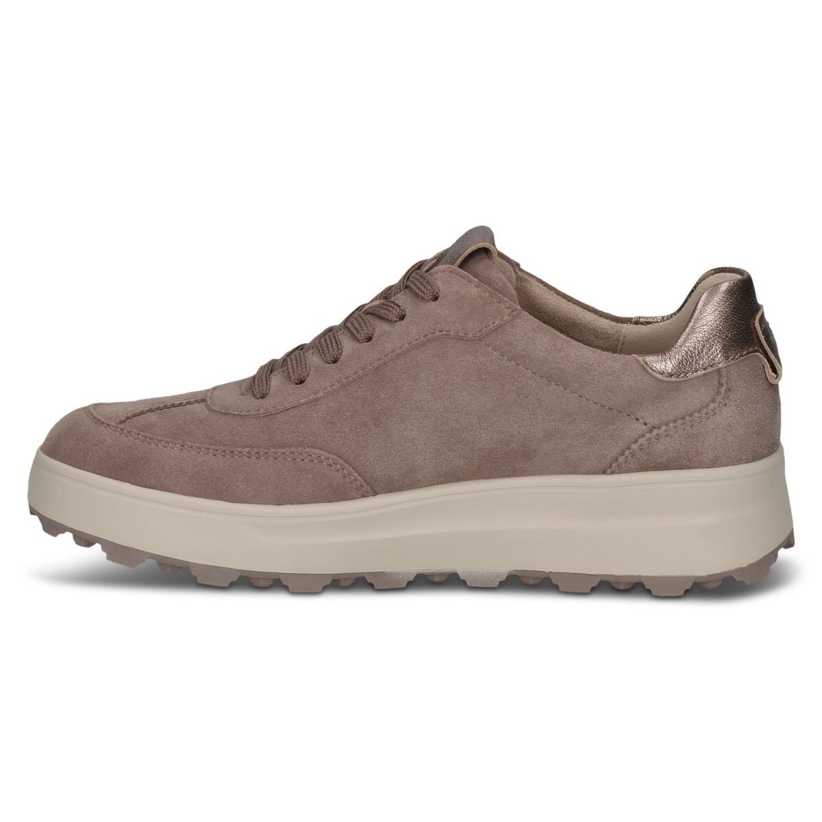Basket en cuir marron mocca croco, CAPRICE