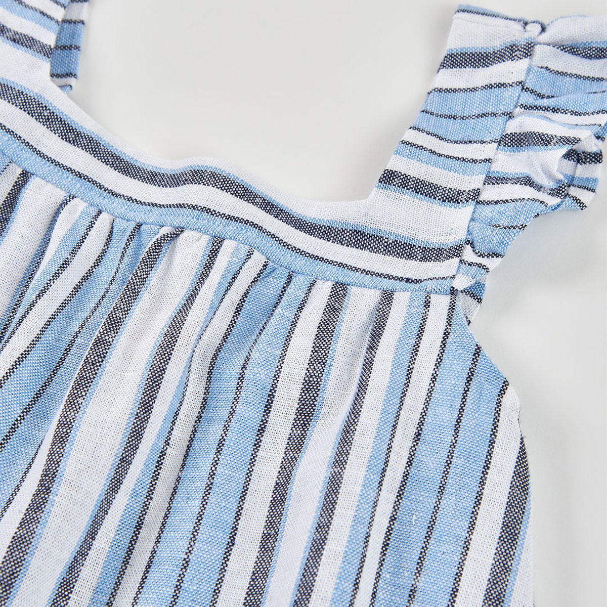 Robe en lin rayé multicolore, BOBOLI