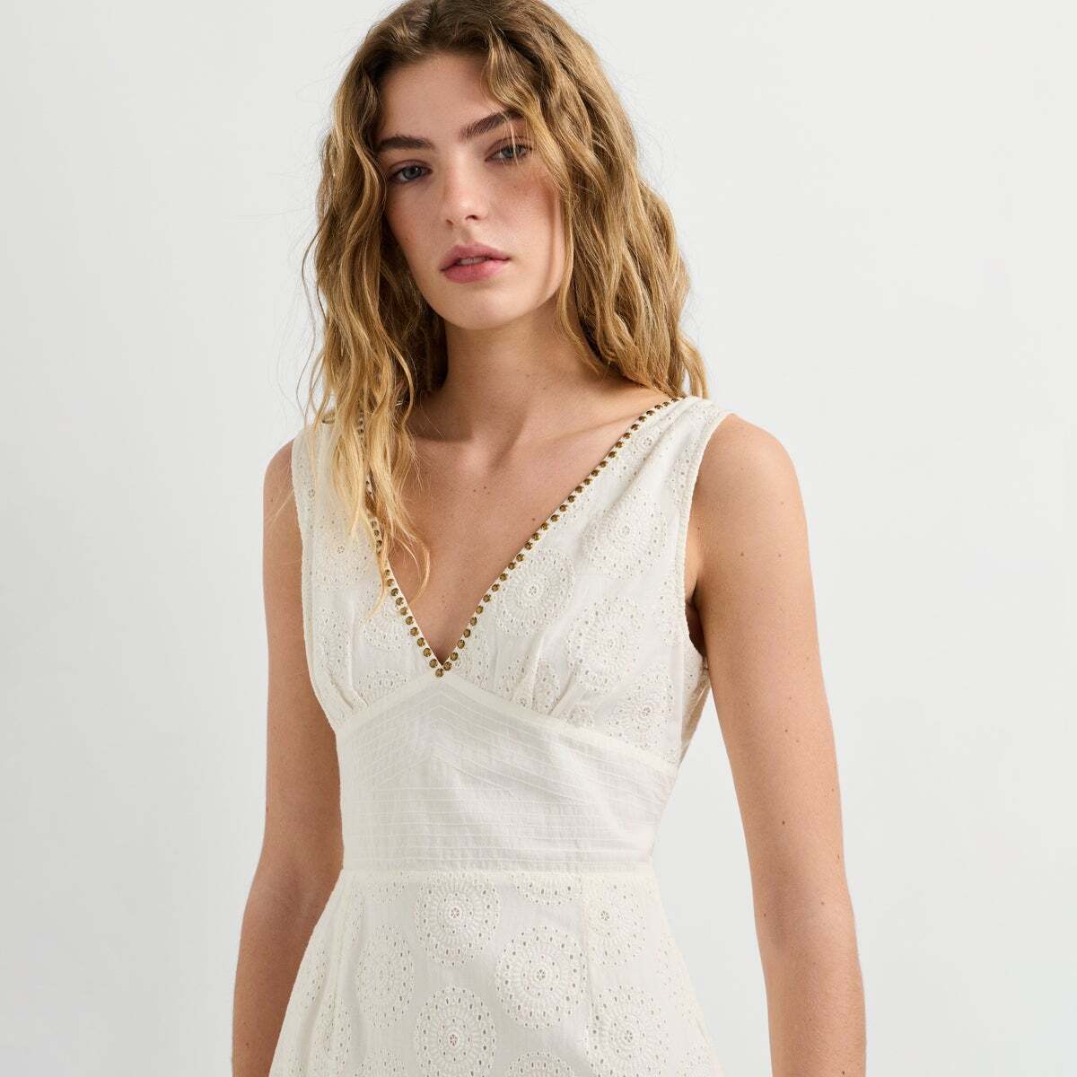 Robe Longue À Détails Ajourés blanc, PEPE JEANS