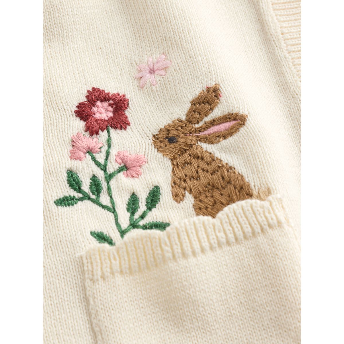 Cardigan lapin bébé broderie naturelle, NEXT