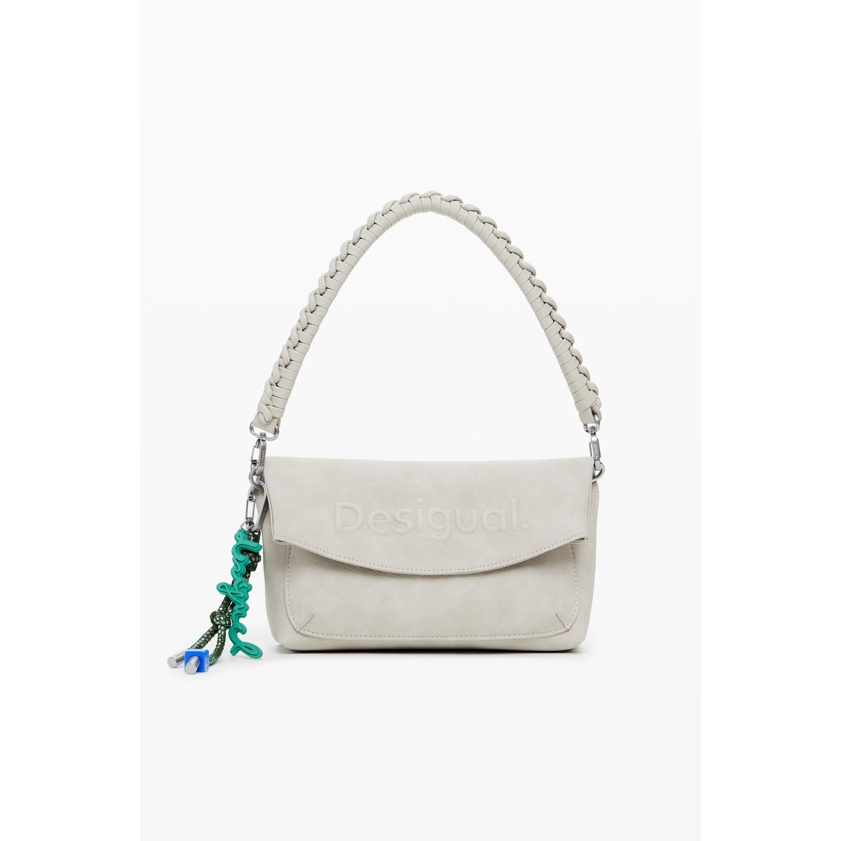 Sac à rabat logo 3D moyen marron, DESIGUAL