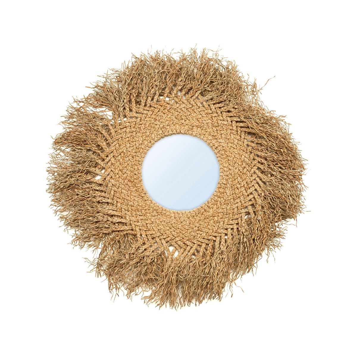 Miroir en jacinthe d’eau EARLY MONDAY beige, BAZAR BIZAR