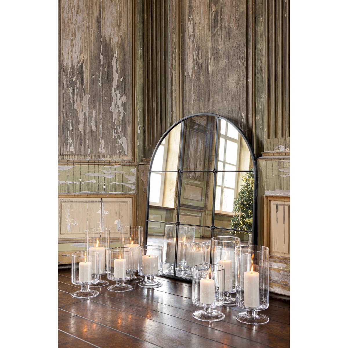 Miroir mural antique en verre noir, RECOLLECTION