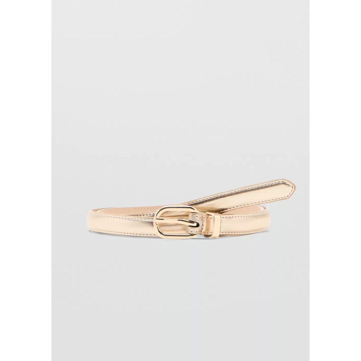Ceinture métallisée à boucle or, MANGO