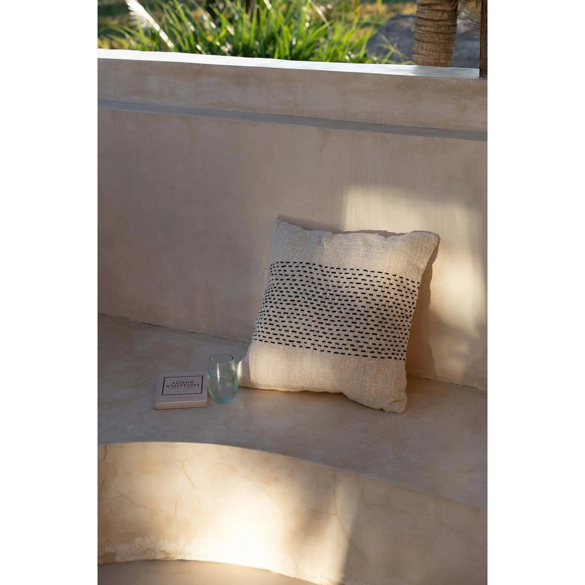 Housse de coussin en coton MISTY noir beige, BAZAR BIZAR