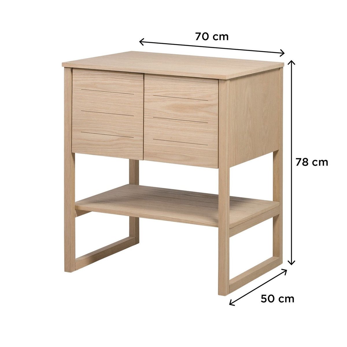 Meuble simple +vasque ATOLL bois clair, MOB IN