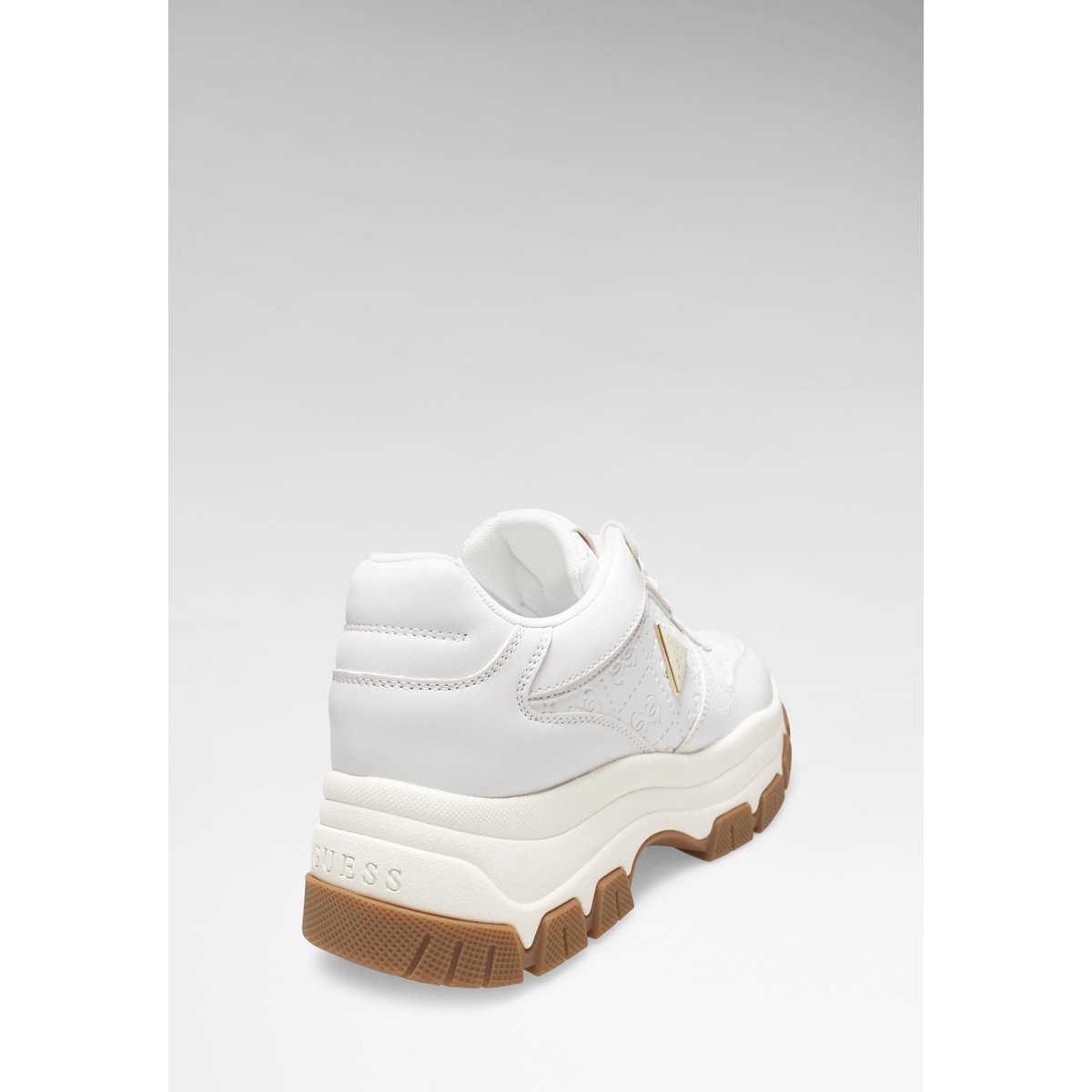 Chaussures De Course En Cuir Synthétique Beneto blanc, GUESS