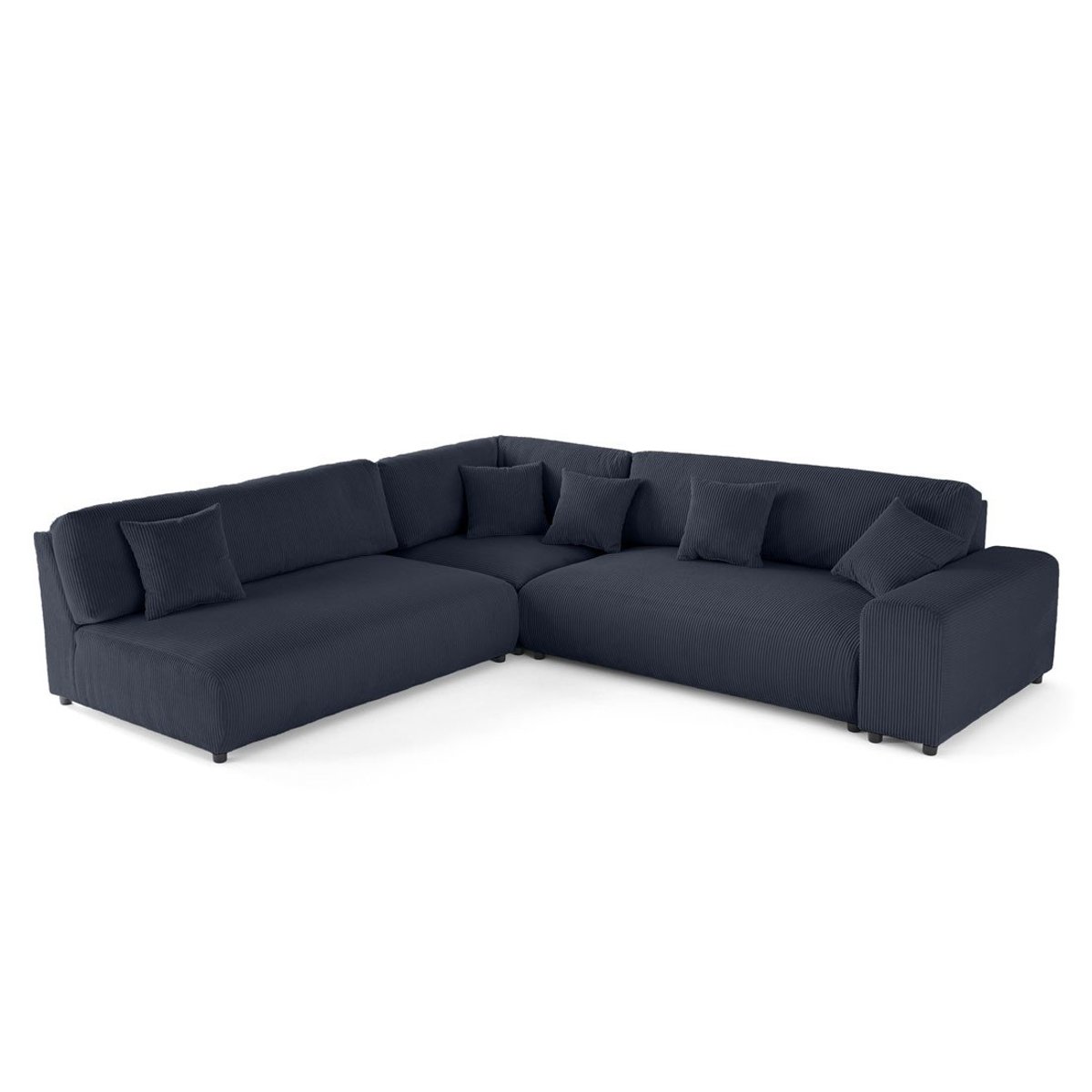Canapé d'Angle gauche 6 places - GARANCE bleu nuit, BEST MOBILIER
