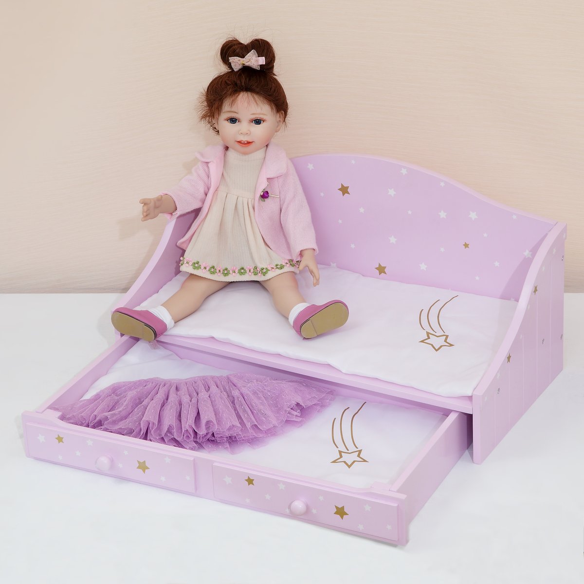 Lit Gigogne Poupée TWINKLE STARS PRINCESS violet, TEAMSON KIDS