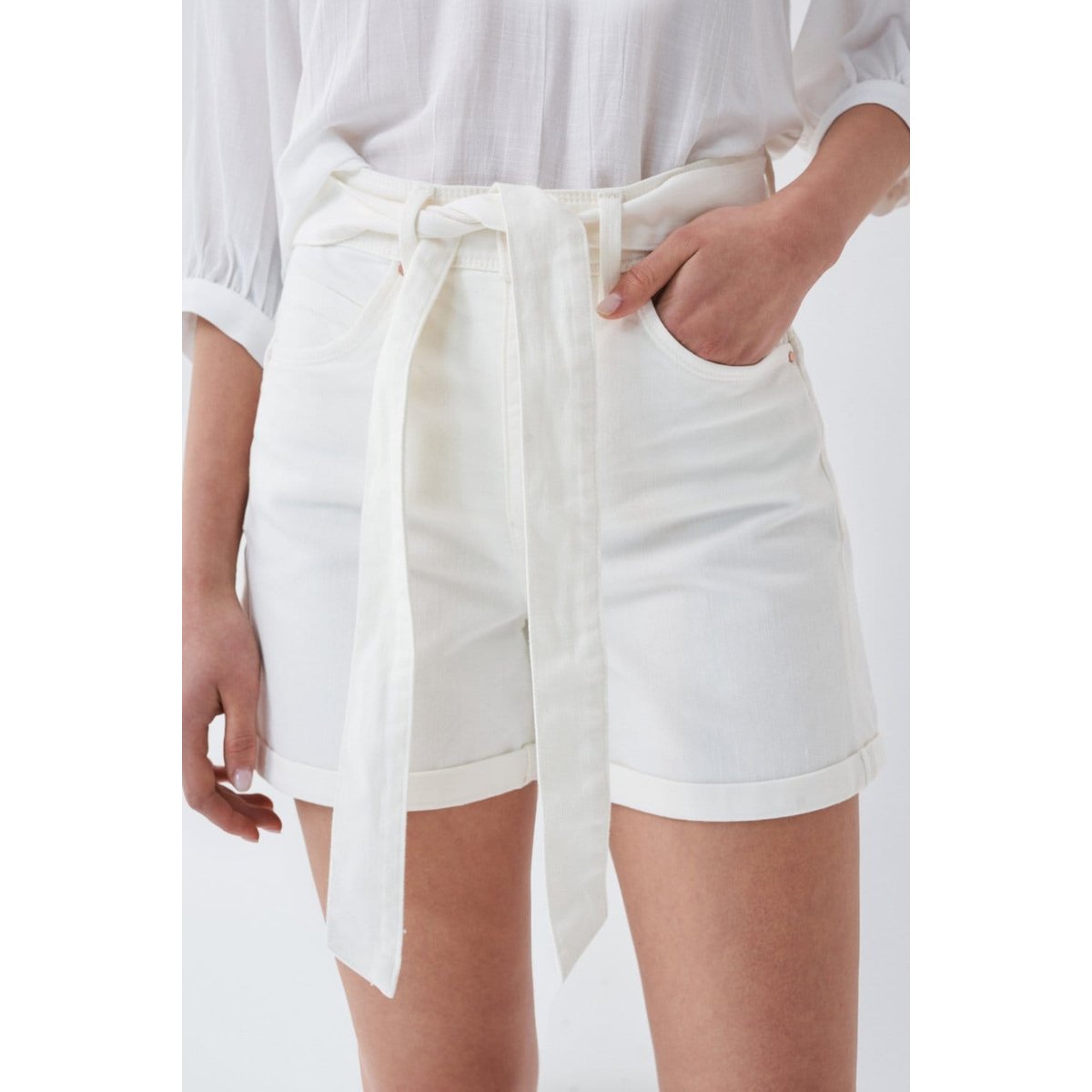 SHORT FAITH PUSH IN ecru, SALSA JEANS