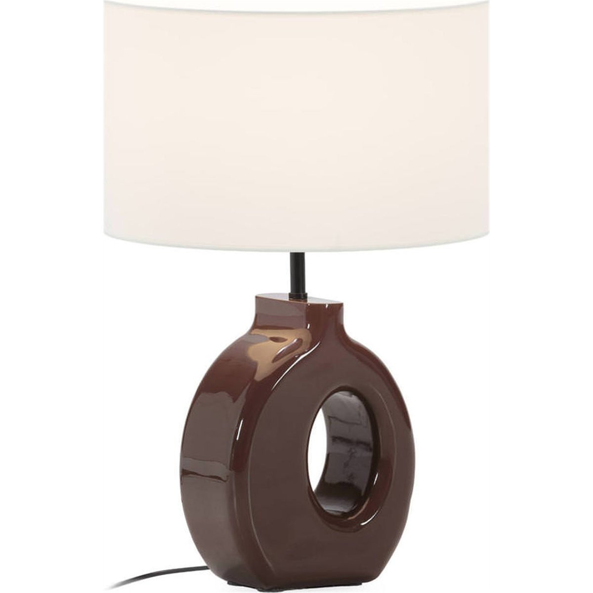 Lampe de table design en métal ajouré rouge foncé brillant et noir, RECOLLECTION