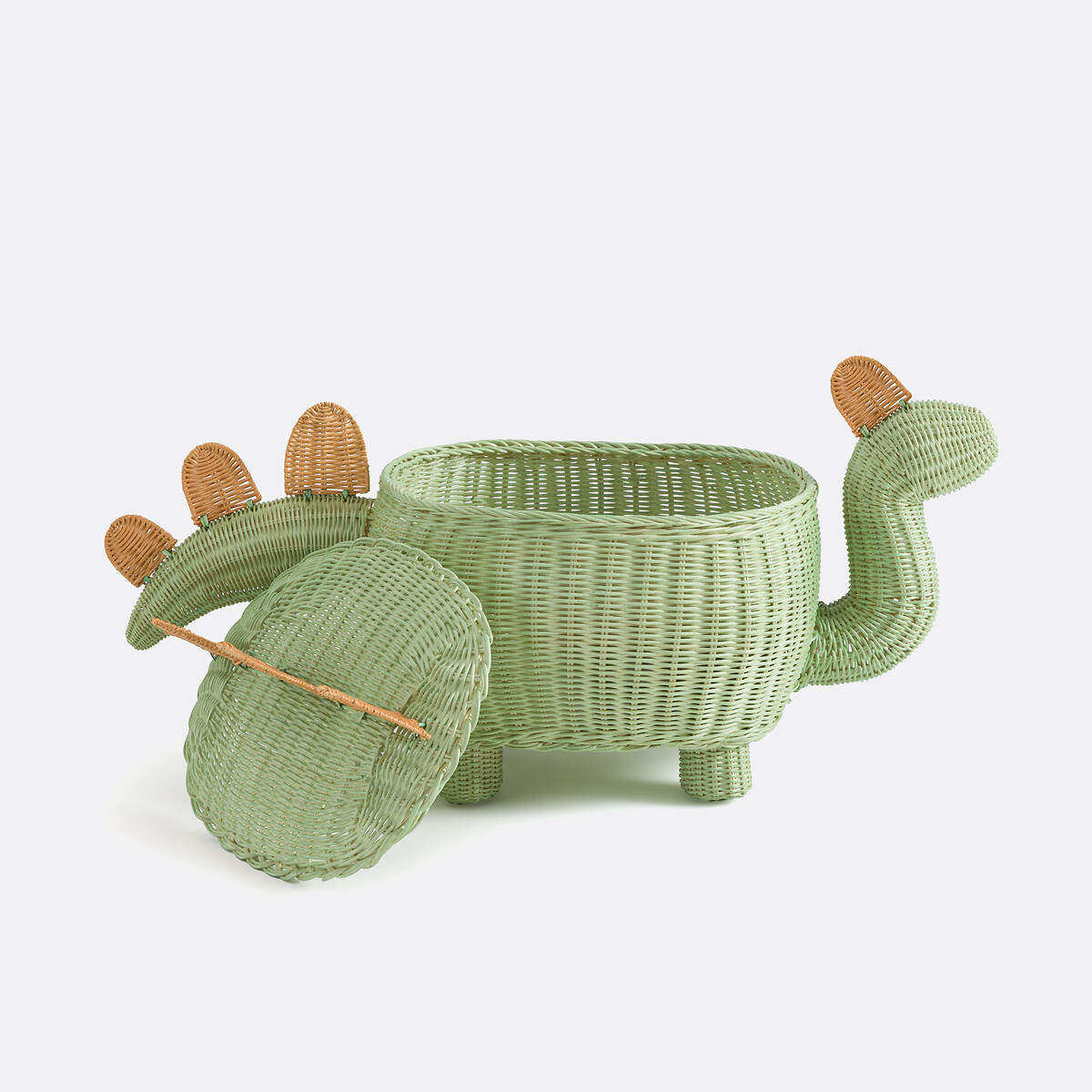 Panier enfant dinosaure en rotin, Dinos vert/naturel, LA REDOUTE INTERIEURS