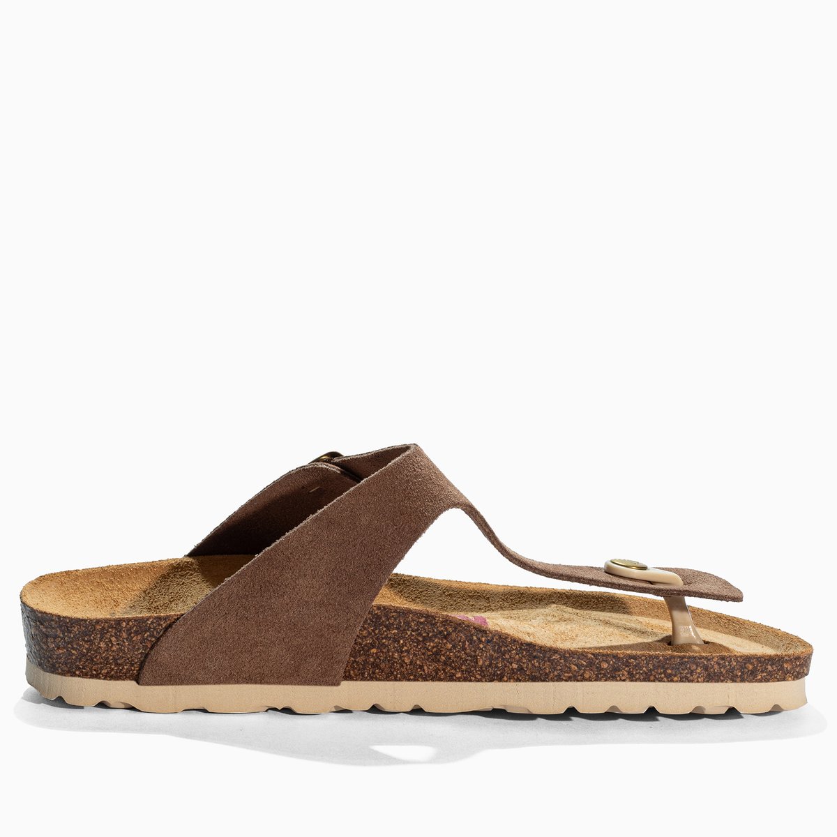 Tongs en cuir suédé MERCURE dark beige, BAYTON