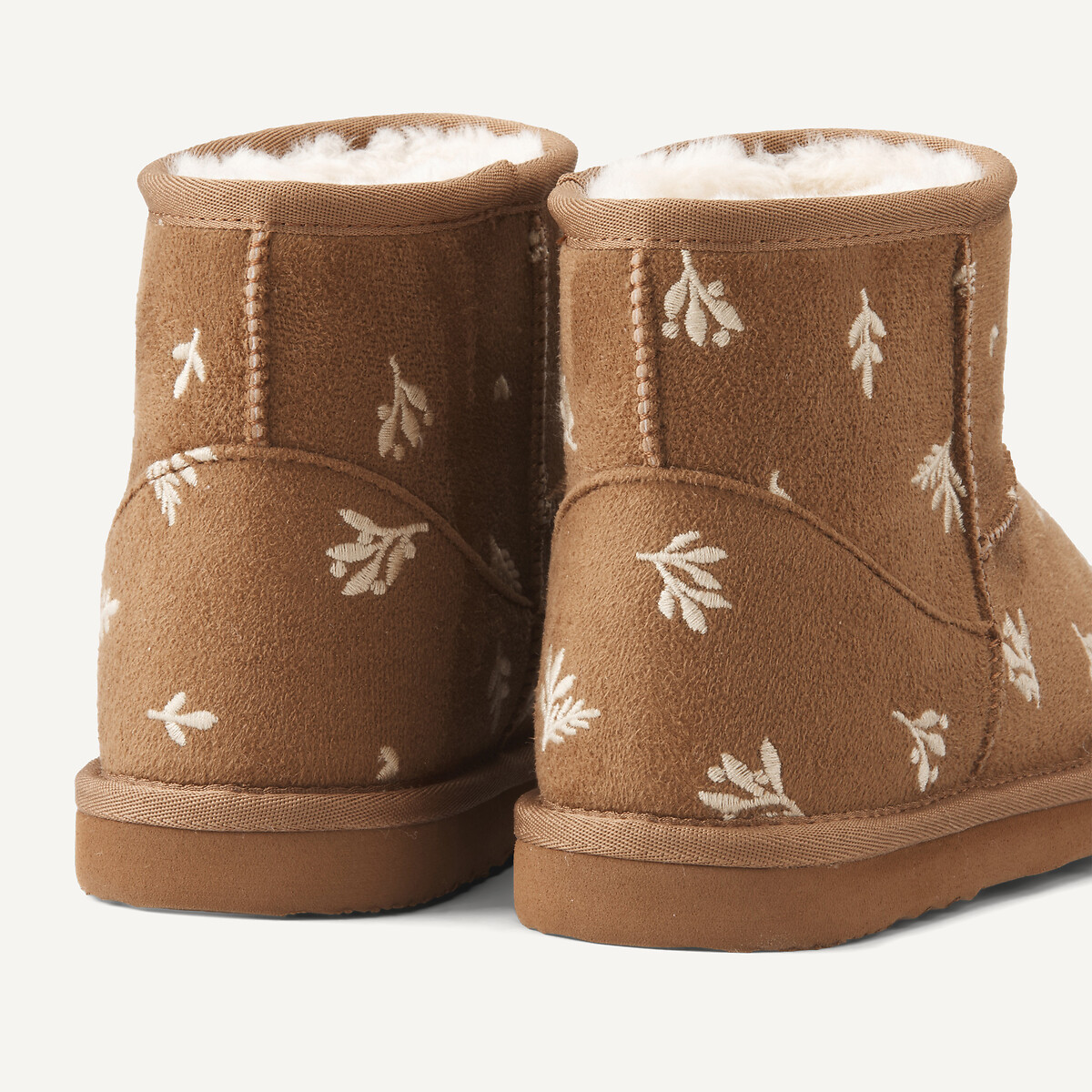 Boots fourrées brodées camel, LA REDOUTE COLLECTIONS