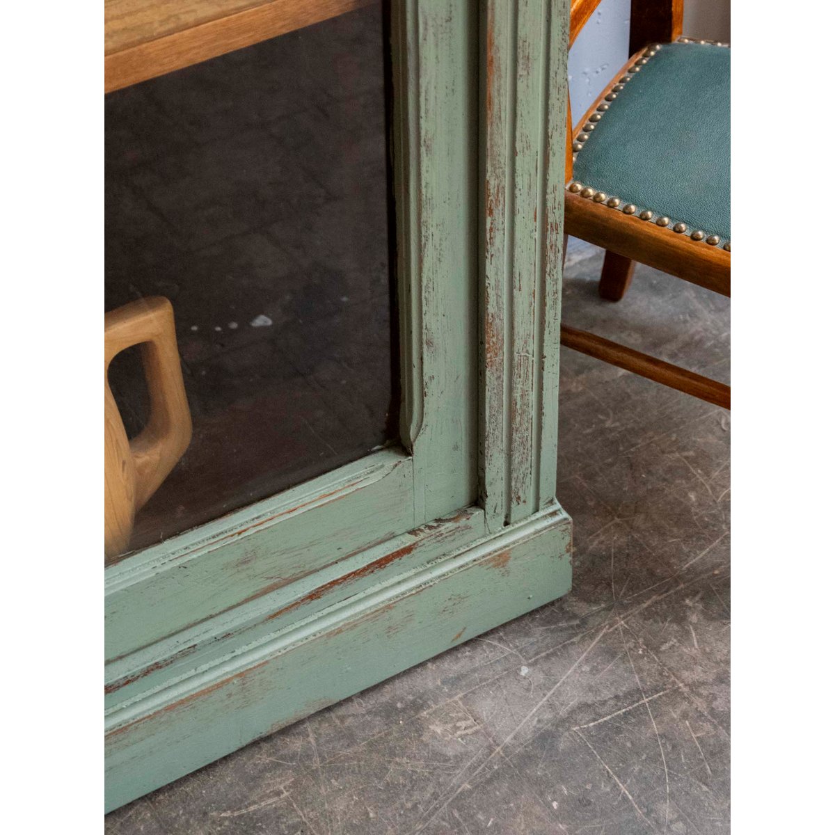 Vitrine ancienne patinée Victoria N°1336 - Bon état vert, DEBONGOUT