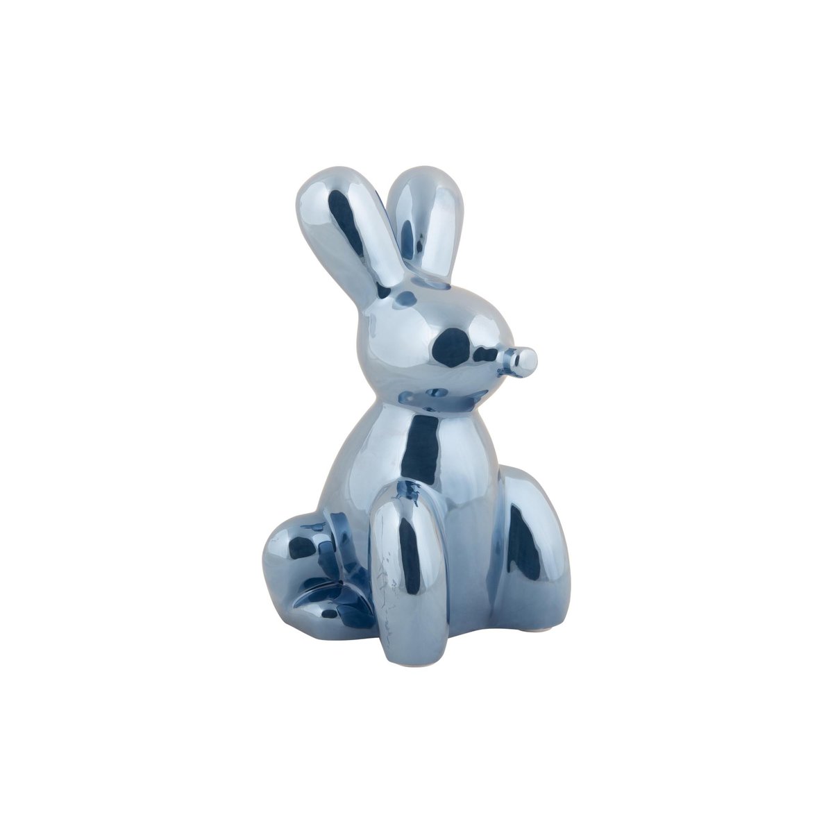 Ornement Céramique BALLOON BUNNY GROOT bleu foncé, PRESENT TIME